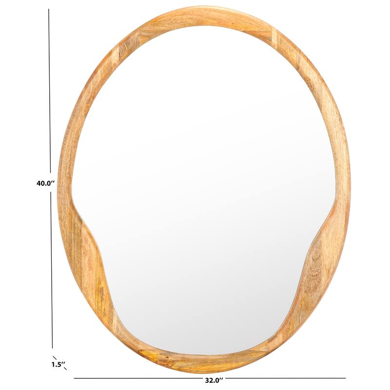 SAFAVIEH Brionna Scandinavian 32 x 40-inch Oval Decorative Accent Mirror - 32 In. W x 1.5 In. D x 40 In. H - 32Wx2Dx40H