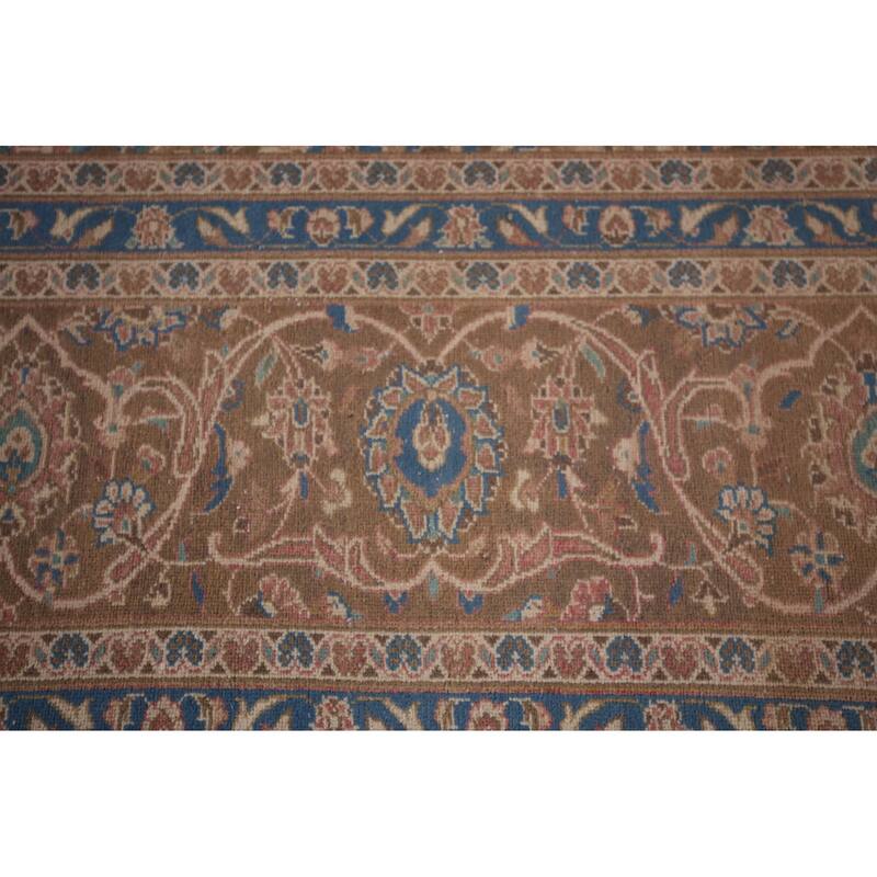 Pink Mashad Persian Vintage Area Rug Hand-Knotted Wool Carpet - 9'7"x 13'4"