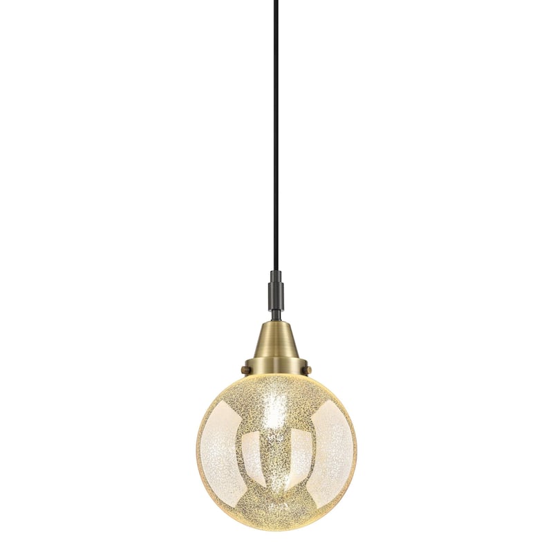 Innovations Lighting 447-1P-13-8 Beacon Pendant Beacon 8" Wide Mini - Black Antique Brass / Mercury