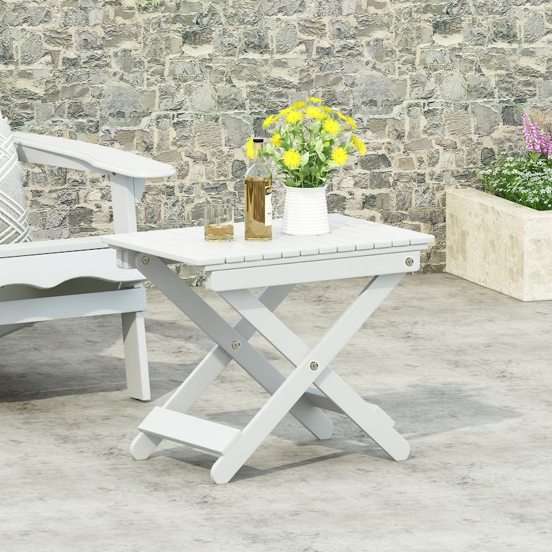 Malibu Outdoor Folding Side Table by GDFStudio - 22.75"W x 15"D x 18.5"H