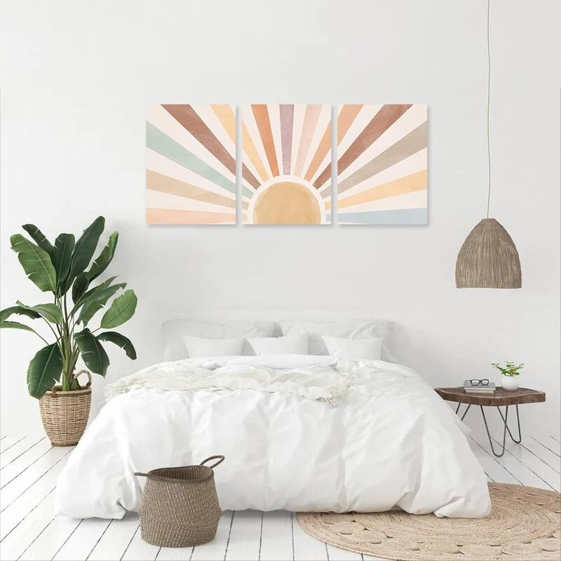 Canvas Wall Art Rainbow Sun Rising