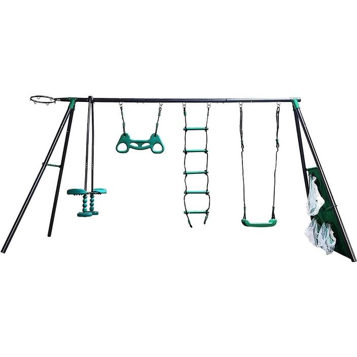 Heavy Duty Backyard Feature Swing Set, 6-in-1 Kids Swing Set - 5-7 Years