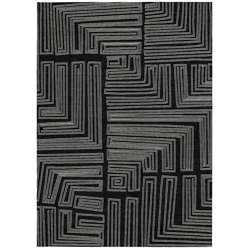 HomeRoots Geometric Transitional Rectangle Outdoor Rug