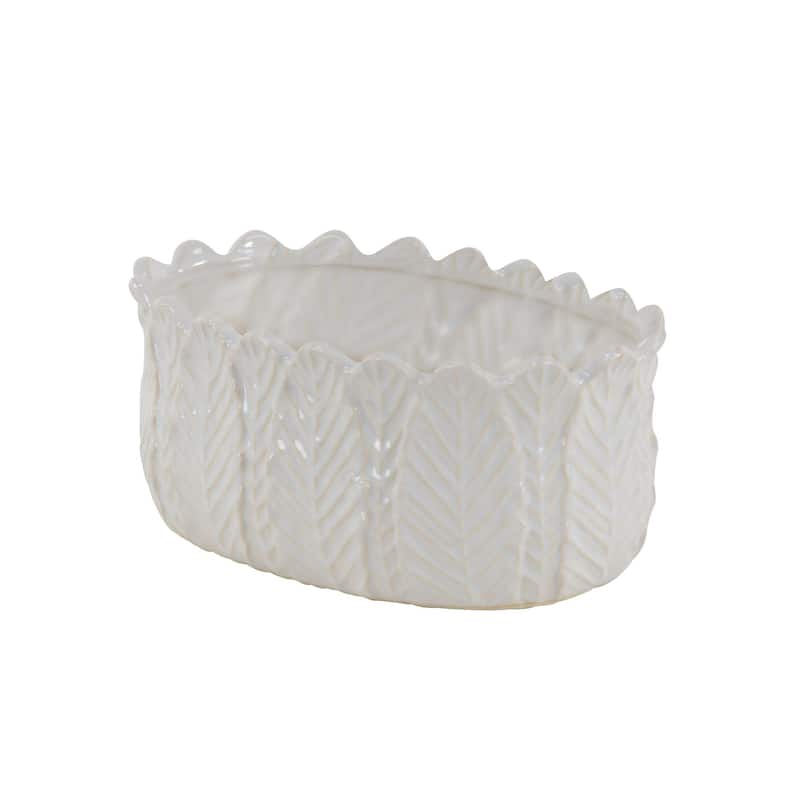 Ceramic Indoor Outdoor Planter - Set of 3 White - Roche River Decor