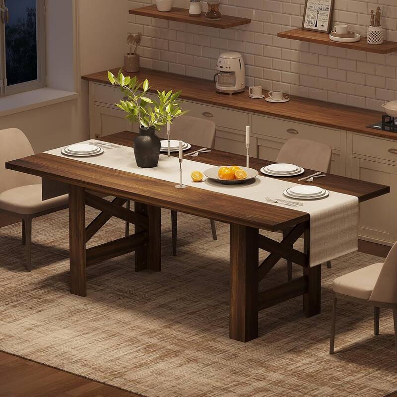 71" Farmhouse Kitchen Dining Table Set for 6-8 for Kitchen, Office (Only Table)