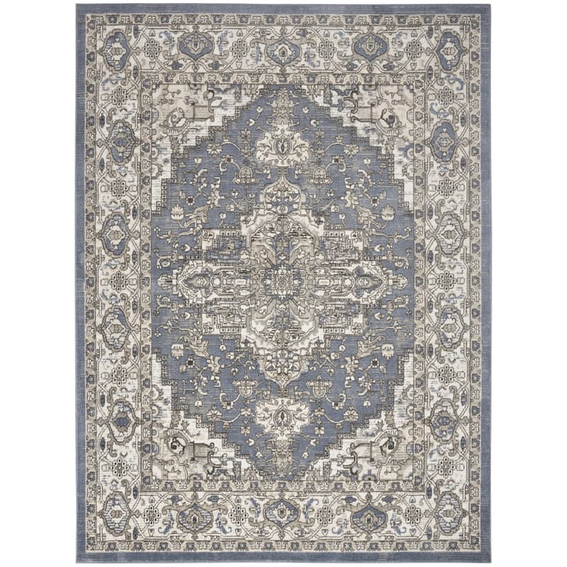 Nourison Concerto Traditional Persian Medallion Area Rug. - 7'10" x 9'10" - Blue