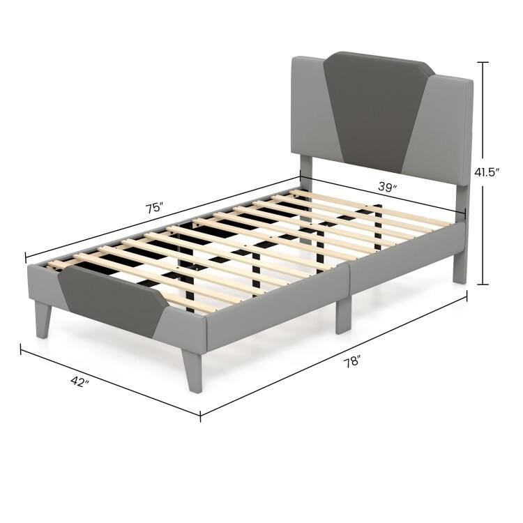 Modern Velvet Bed Frame with Anti-Slip Feet and Strong Slats