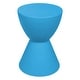 preview thumbnail 113 of 143, Boyd Round Side Table with Ribbed Design Base - Accent Hourglass End Table with Removable Lid for Living Room & Bedroom Blue