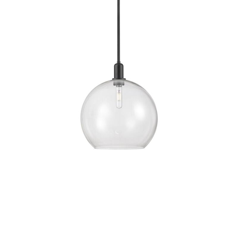 Innovations Lighting 716-1S-18-14 Athens Pendant Athens 14" Wide - Matte Black / Clear