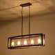 preview thumbnail 15 of 21, 5-Light Mid-Century Modern Industrial Linear Kitchen Island Pendant Vintage Rectangle Glass Chandelier