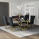 preview thumbnail 105 of 193, 65 inch Faux Marble Dining Table Set with Boucle Dining Chairs Black Gold - Table with 4 Chairs