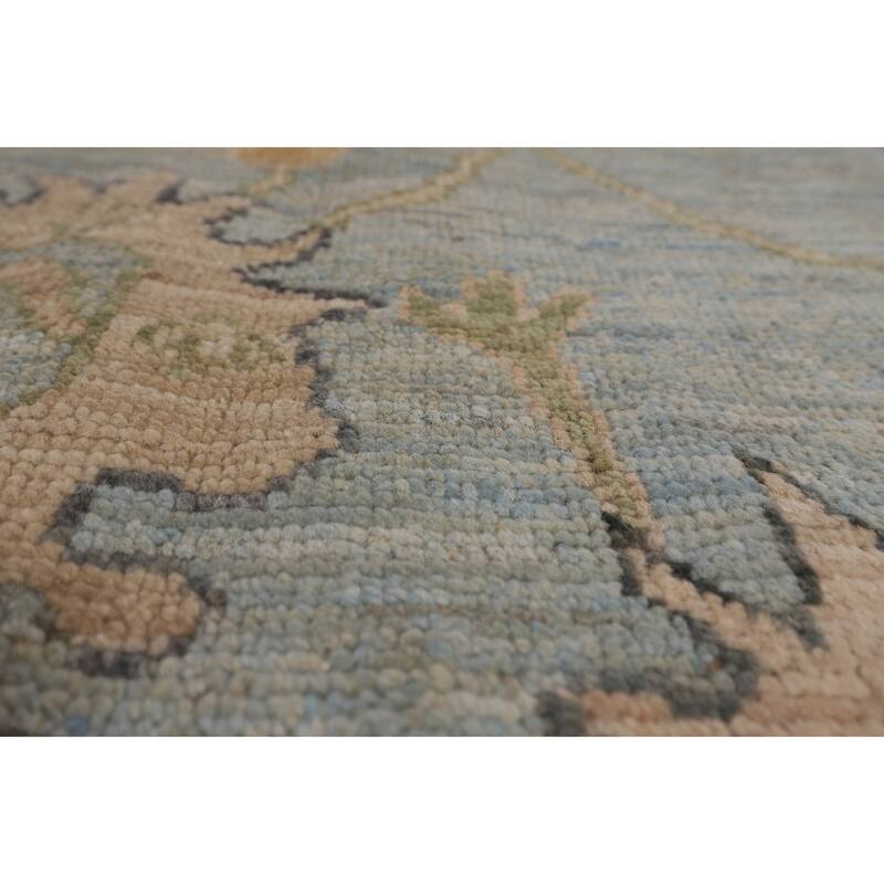 Vegetable Dye Oushak Area Rug Hand-Knotted Turkish Wool Carpet - 8'0"x 9'11"