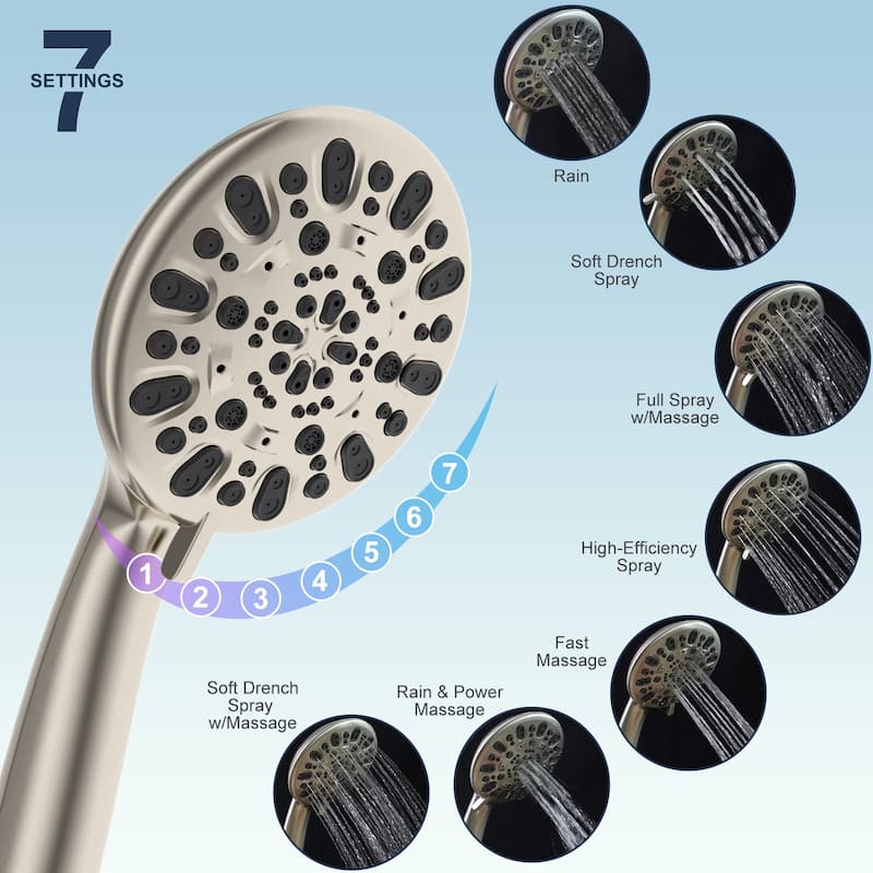 All Metal 10-Inch Round 3-Way Diverter Shower Head Combo High Pressure