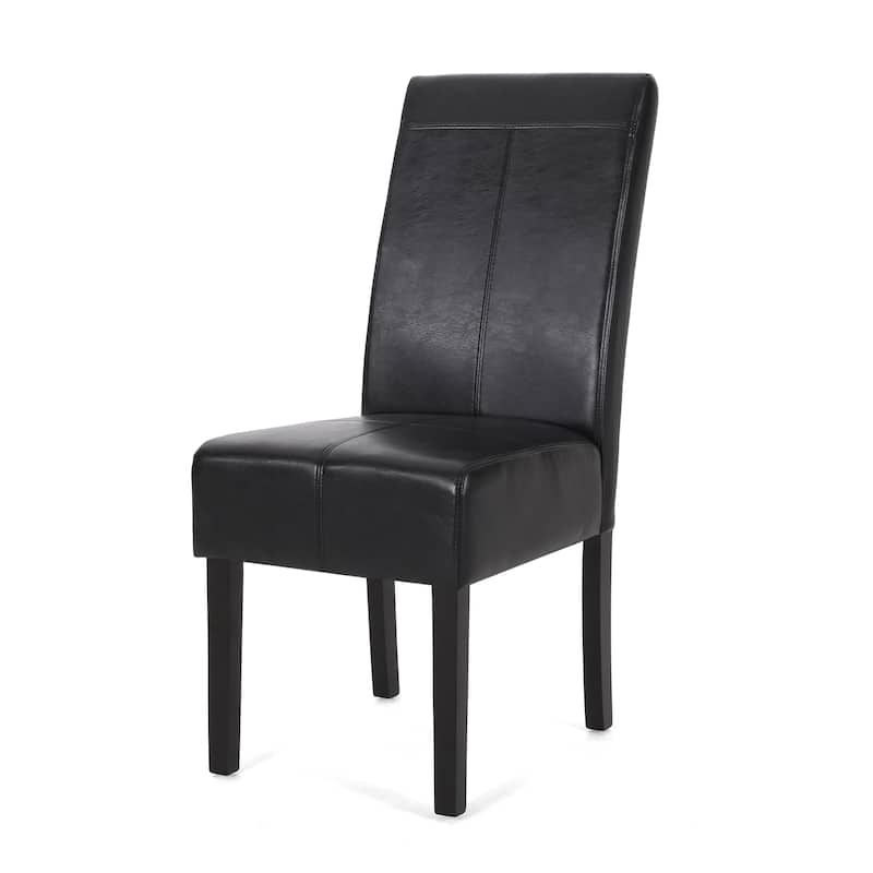 T-stitch Chocolate Brown Bonded Leather Dining Chair (Set of 4) by Christopher Knight Home