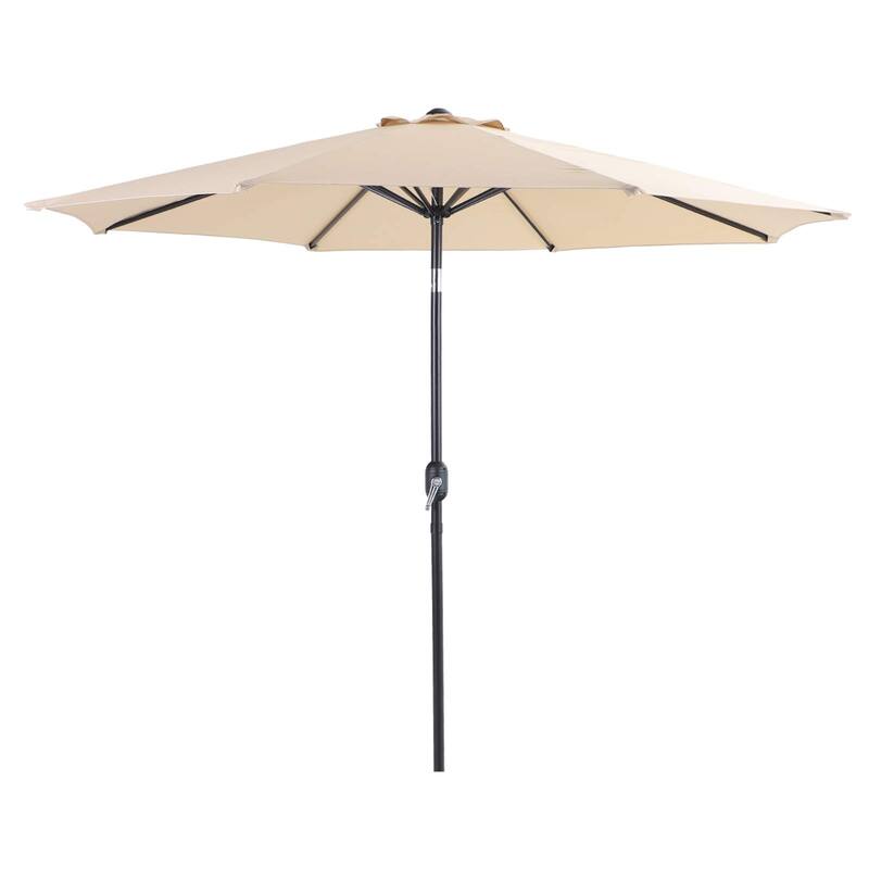 9ft Patio Umbrella Outdoor Market Table Umbrellas with 8 Ribs and Push Button Tilt