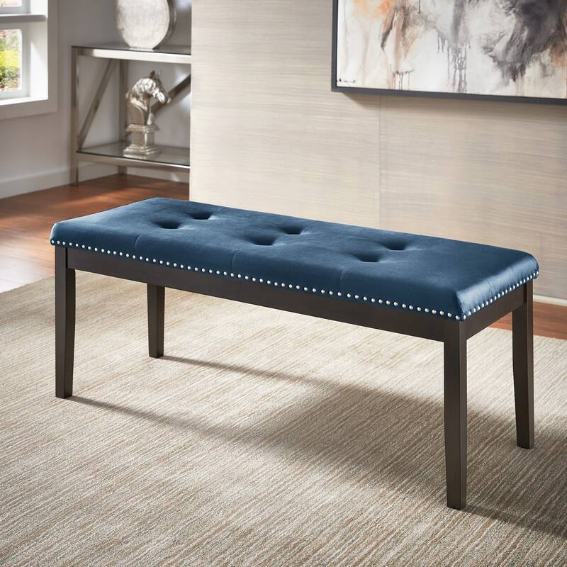 Balmforth Velvet Tufted Nailhead Bench by iNSPIRE Q Classic