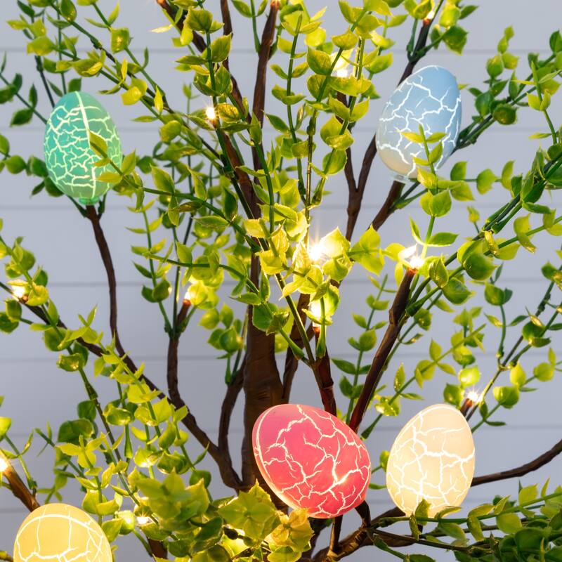 2-ft Pre-Lit Artificial Easter Egg Twig Tree with 24 LED Lights