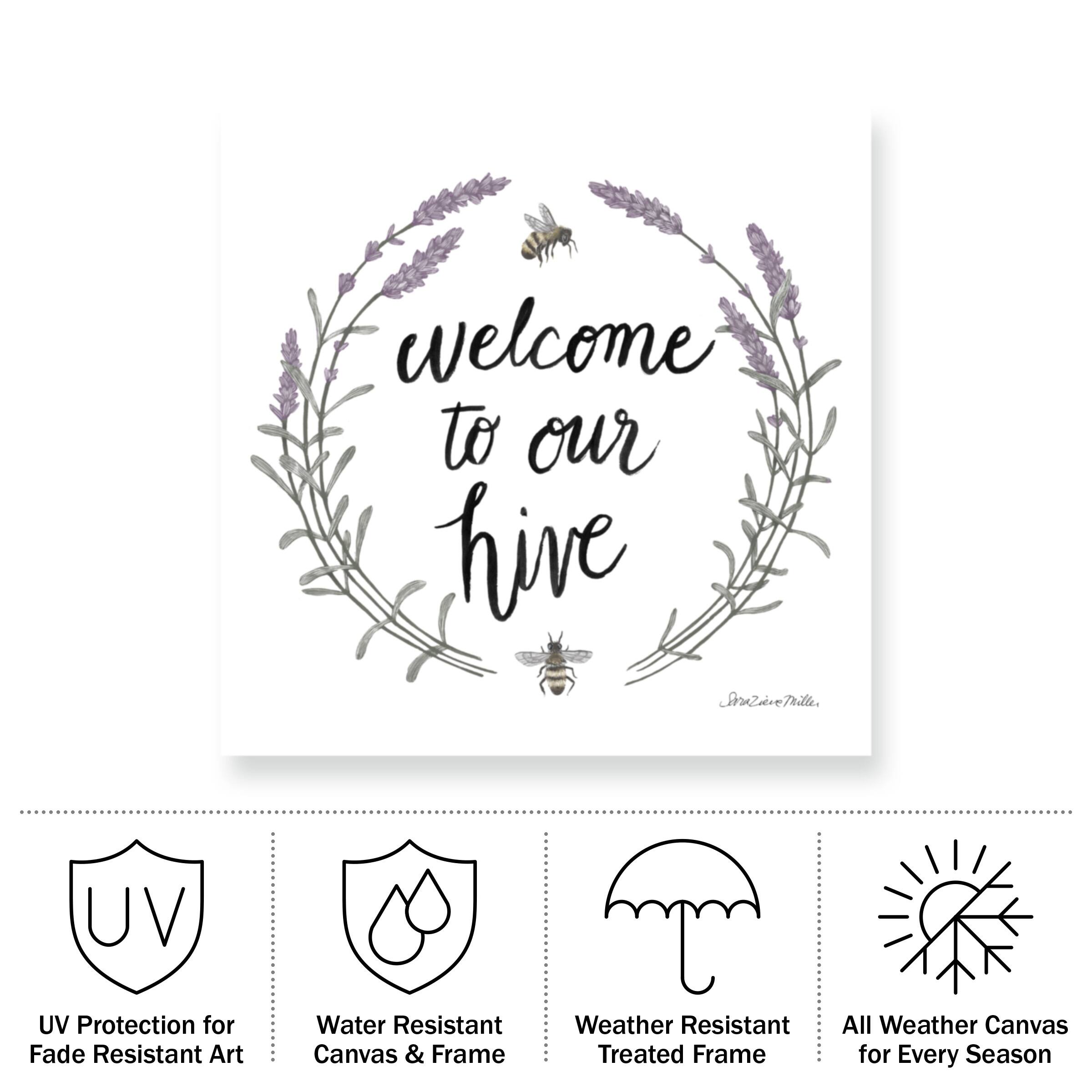 Sara Zieve Miller 'Happy to Bee Home Words II' Outdoor Canvas Bed