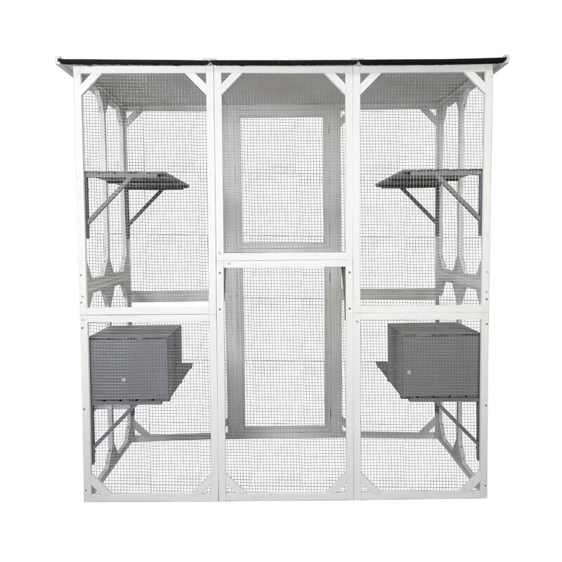 XPT018 cat cage box lovely house cute pet play speace Wooden White Medium