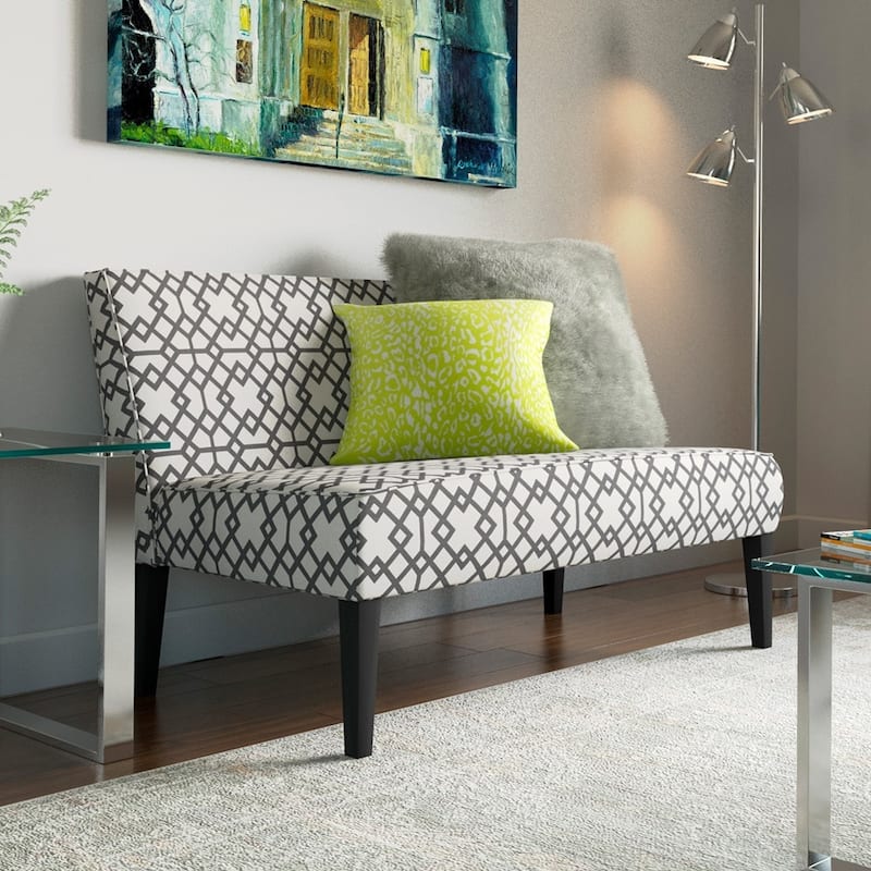 Christopher Knight Home Morton Geometric Pattern Fabric Loveseat - grey