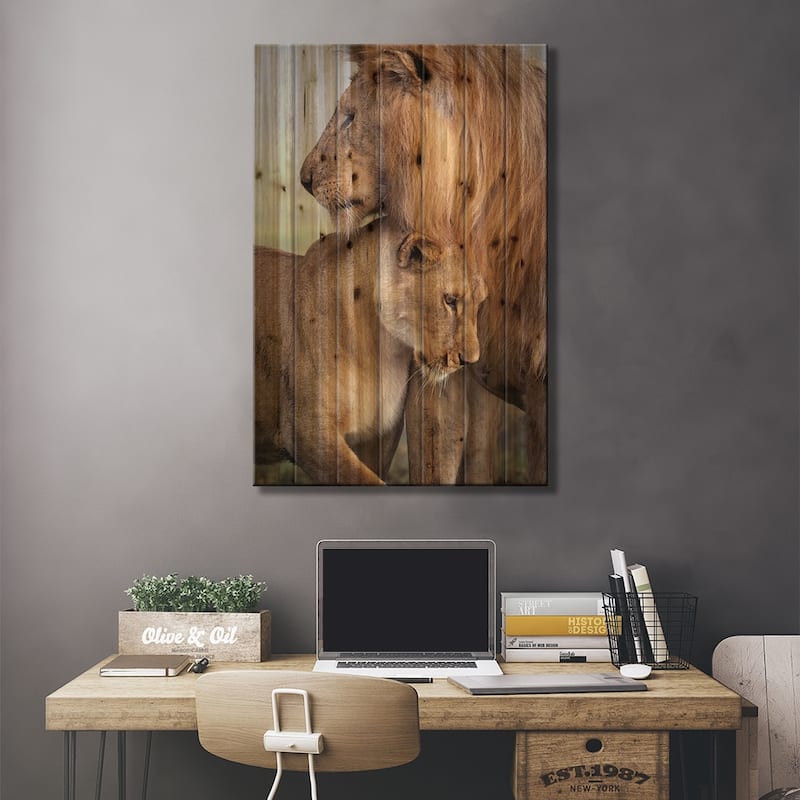 Wild Love Print On Wood by Ali Khataw - Multi-Color