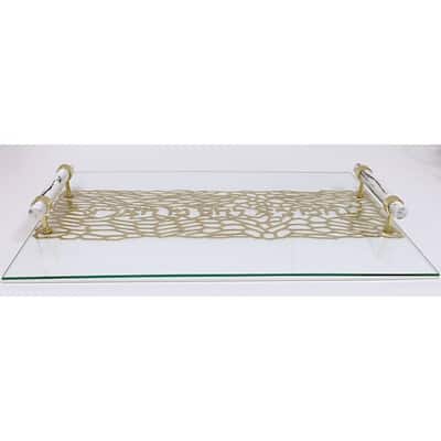 Acrylic Challah Tray with Cylinder Handles - 16"L