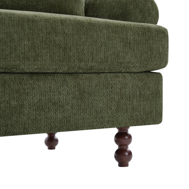 Christopher Knight Home - Loro Modern 81.5" Chenille Upholstered 3-Seater Sofa with Rolled Arms & Solid Wood Legs