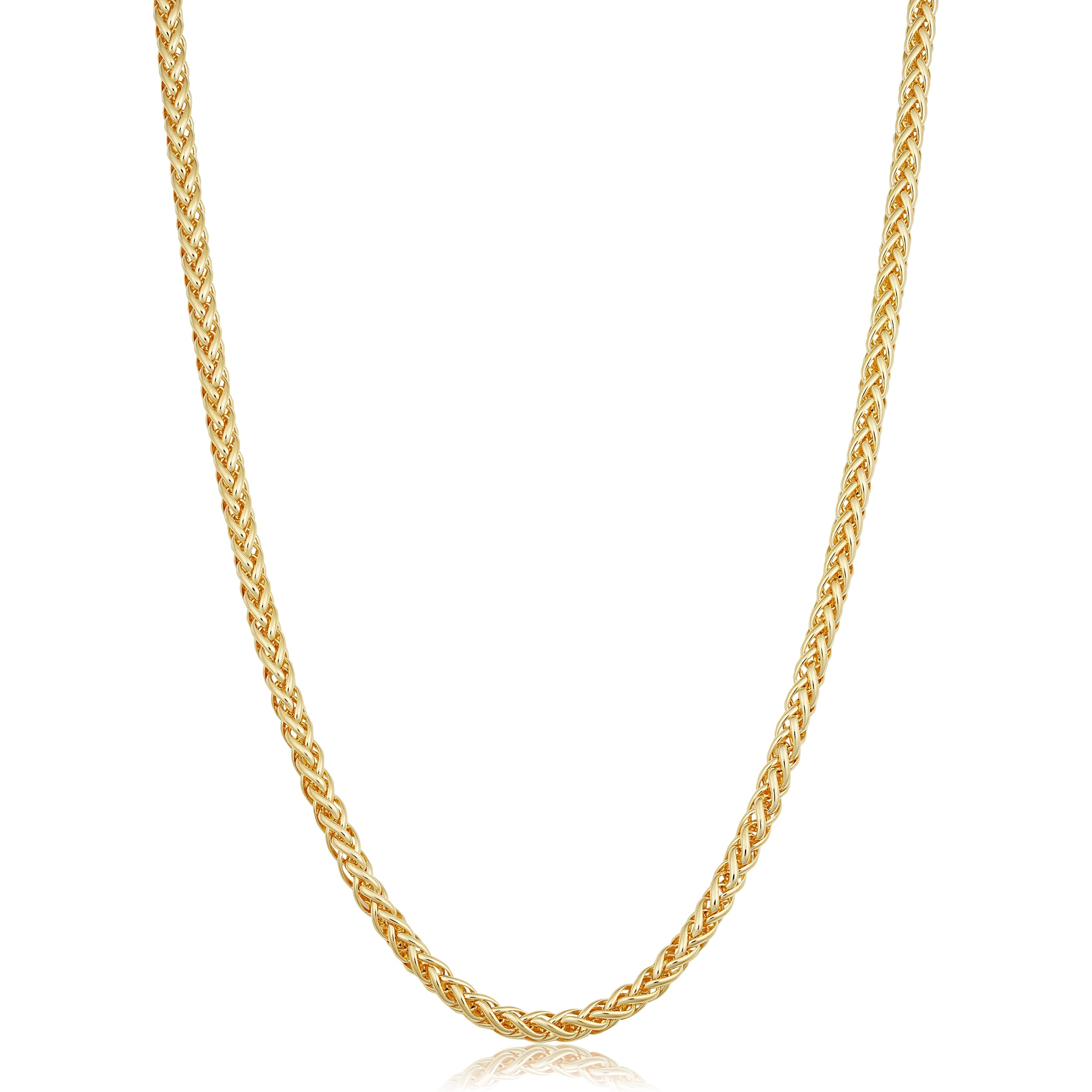 Au Naturale Solid 14k Yellow Gold Filled 4 mm Franco Necklace for Men and Women