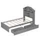 preview thumbnail 46 of 49, Storage Platform Bed Teens Single Bed Twin or Full Bed Frame with High Headboard and 5 Storage Shelves, Under-bed 2 Drawers