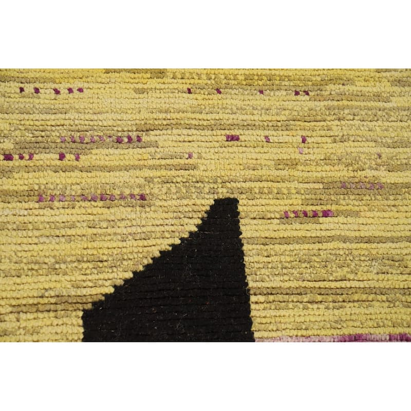 Purple Striped Moroccan Modern Area Rug Handmade Wool Carpet - 8'10" x 12'10"