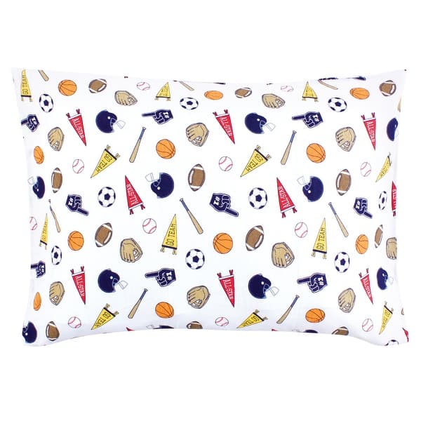slide 1 of 1, Hudson Baby Infant Boy Cotton Toddler Pillow Case, Sports Fan, One Size - Sports Fan Sports Fan - One Size