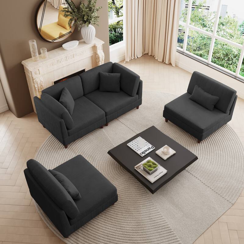 Multi-Combination Couch Modular Corduroy Sectional Sofa