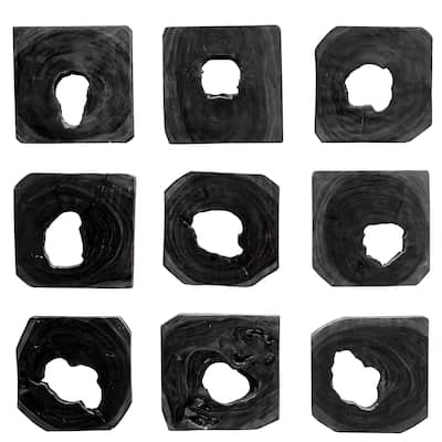 Uttermost Bahati Ebony Wood Wall Arts (Set of 9) - 1.37 x 16 x 16 - 1.37 x 16 x 16