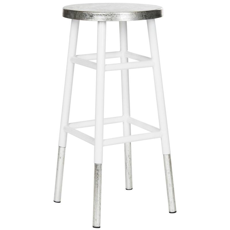 SAFAVIEH Lynne 30 Inch Silver Dipped Black / Silver Bar Stool - 13.5" x 13.5" x 30" - 14Wx14Dx30H