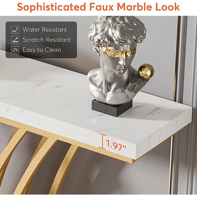 Modern Gold Console Table for Entryway Living Room