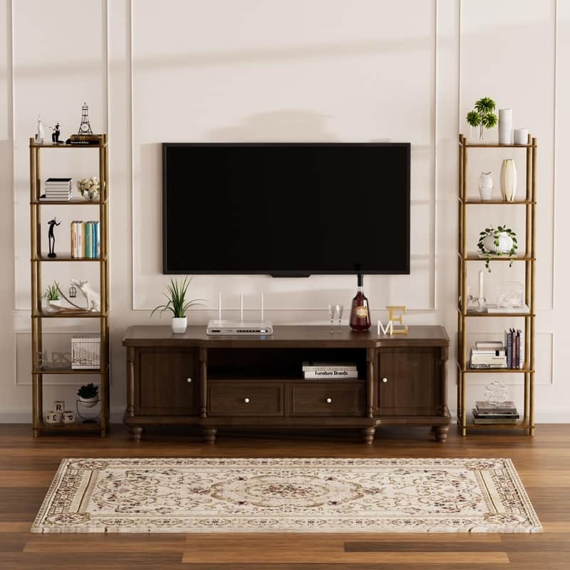 Brown Wood Shelf Easy Assembly - 15.74"D x11.8"W x 64.05"H