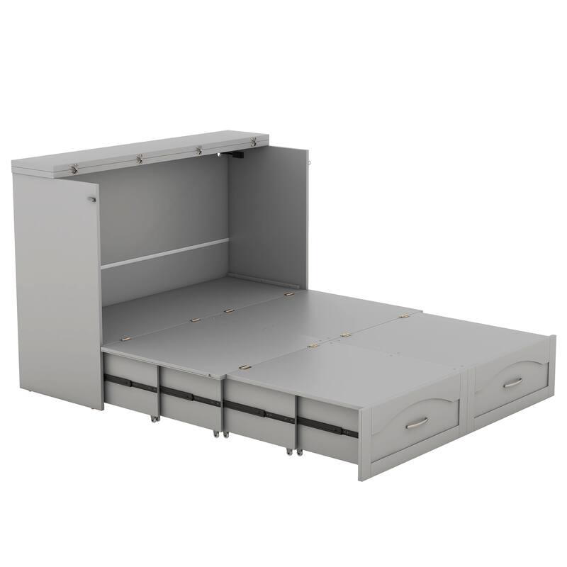 Full Size Murphy Wall Bed with drawer and Sockets and USB Ports