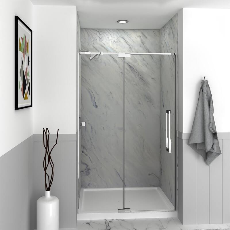 Transolid IPD487610C-J 76" High x 48" Wide Pivot Semi Frameless Shower
