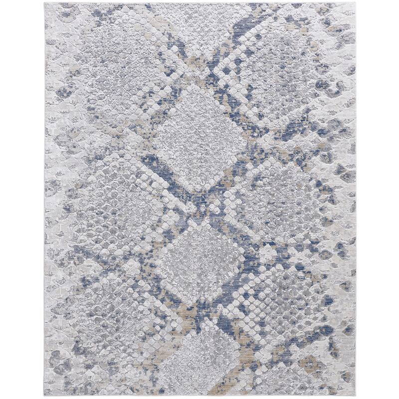 Corben Modern Animal Blue/Gray Area Rug - 5' x 7'-10"
