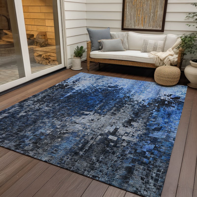 Machine Washable Indoor/ Outdoor Chantille Modern Ombre Rug