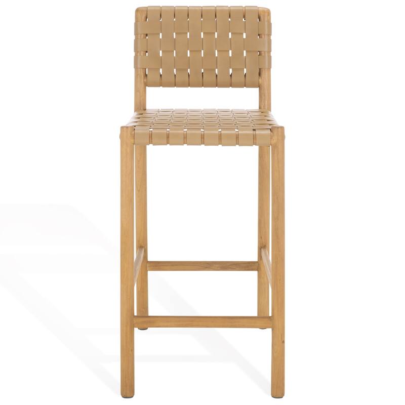 SAFAVIEH Couture Jeremiah Woven Leather 26-inch Counter Stool - 16"W x 19"D x 36"H