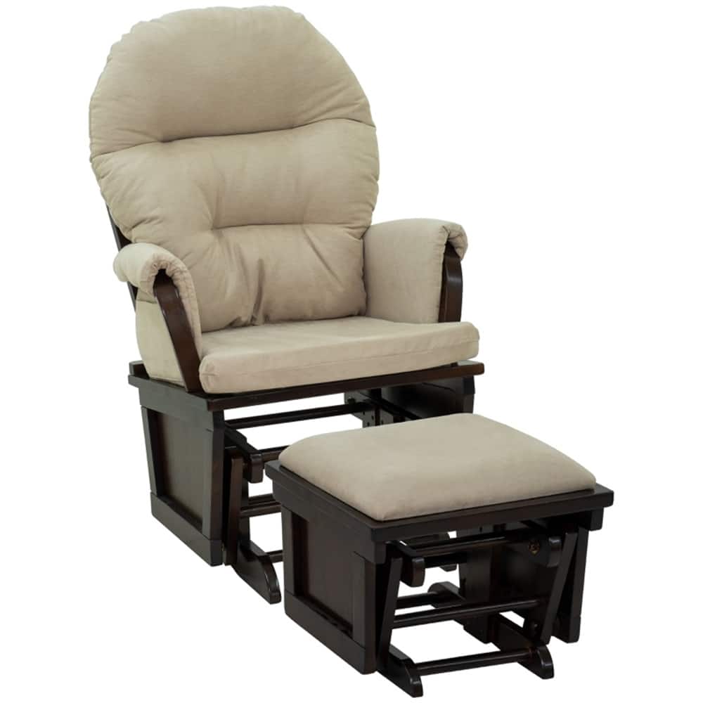 Fabric Rocking Glider Chair with Ottoman and Storage - 27" W x 31.5" D x 40.5" H