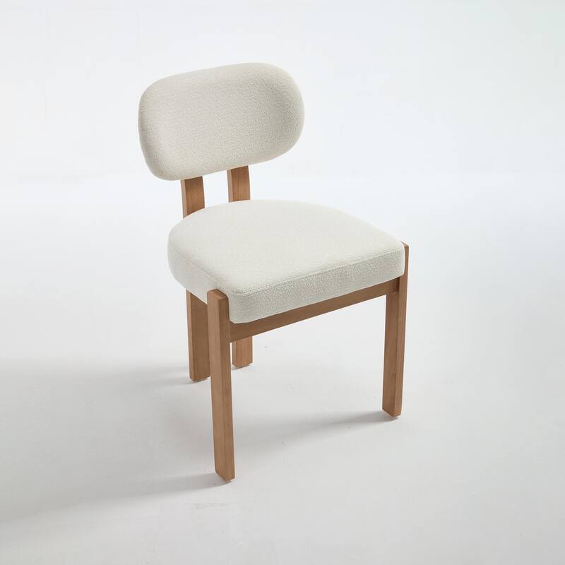 Wooden Dining Chairs Set of 2, Modern Fabric Upholstered Dining Room Chair