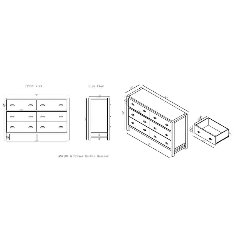Windsor 6-Drawer Double Dresser