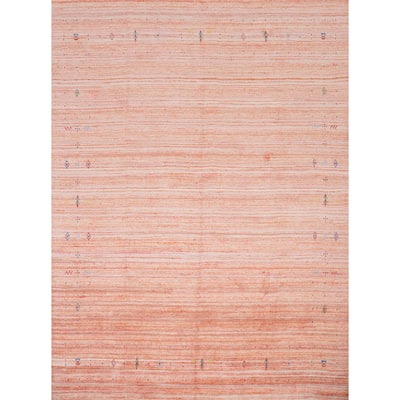 Hand Knotted Oriental Viscose Silk Carpet Tribal Animal Pictorial Coral Gabbeh Area Rug - 7' 10'' X 7' 10''