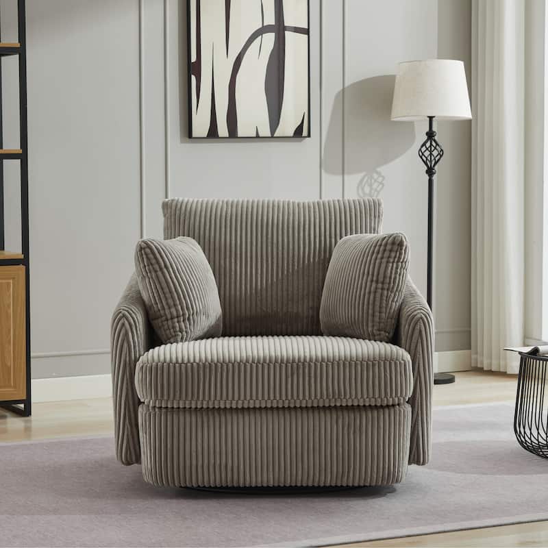 40.6" W Upholstered Swivel Accent Sofa Chair With Pillows