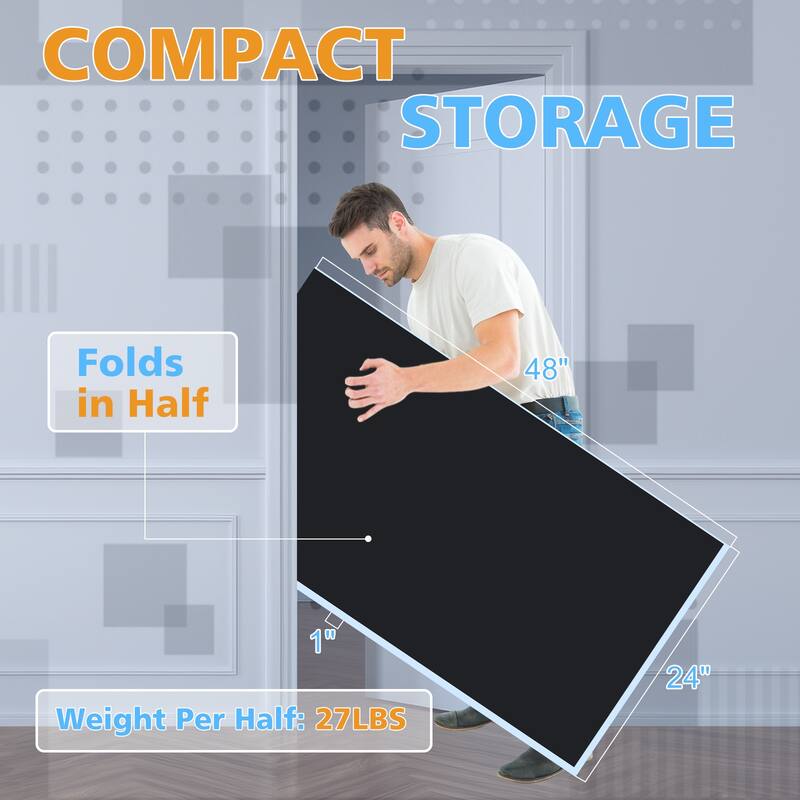 8ft Blue Mid-Size Ping Pong Conversion Top Foldable & Portable Table Tennis Table Top for Indoor Games