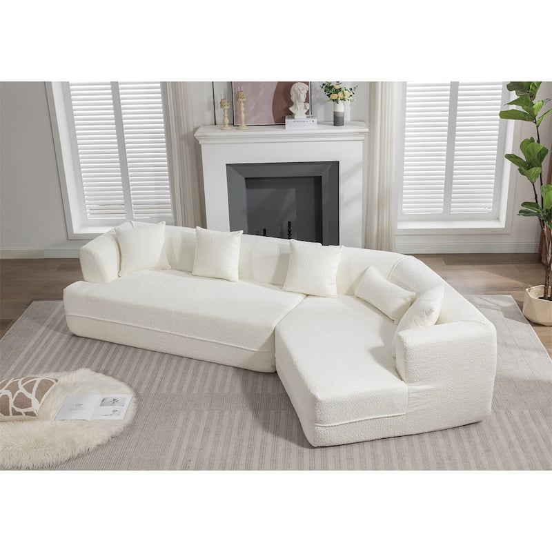Upholstered Living Room Sectional Sofa, Modern Minimalist Style Couch
