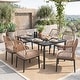 preview thumbnail 53 of 71, Nuu Garden Rattan Metal Patio Dining Set with Umbrella Hole, Zippered Cushions