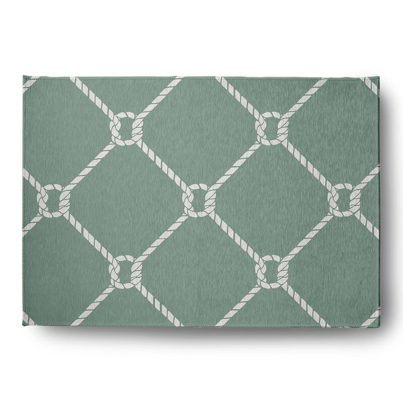 Ahoy Nautical Chenille Rug - Sage - 5' x 7'